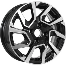 KDW KD1420 R14x5.5 4x100 ET40 CB56.6 Black_Front_Polished - Шины и диски